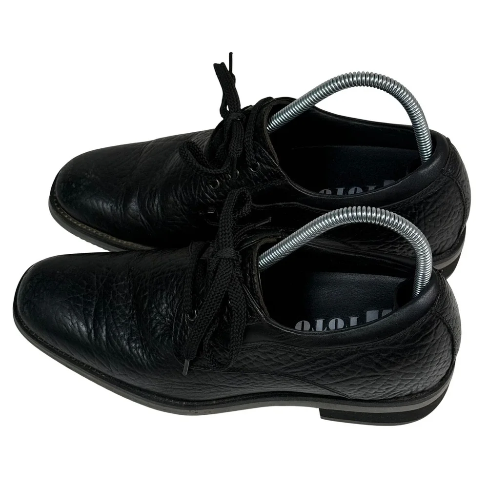 TOTO Mens‎ Black Pebbled Leather Elevator Shoes Derby Lace Up H335081 Size 8